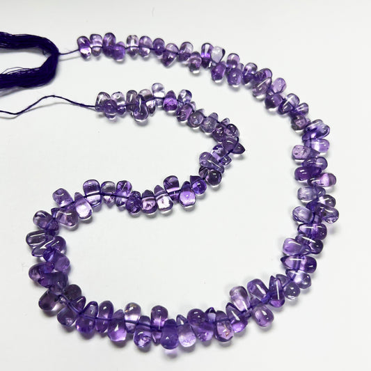 7–9mm x 3.5–4mm Plain Amethyst Drops 14 inch 120 pcs/strand