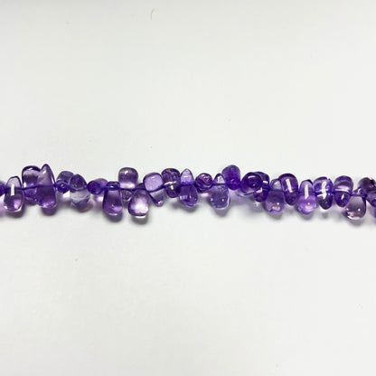 6–8mm x 3mm Plain Amethyst Drops 14 inch 142 pcs/strand