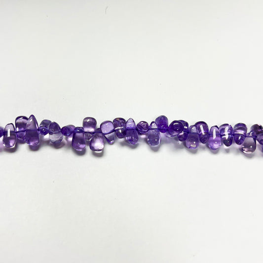 6–8mm x 3mm Plain Amethyst Drops 14 inch 142 pcs/strand