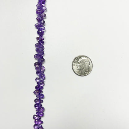 7–9mm x 3.5–4mm Plain Amethyst Drops 14 inch 120 pcs/strand