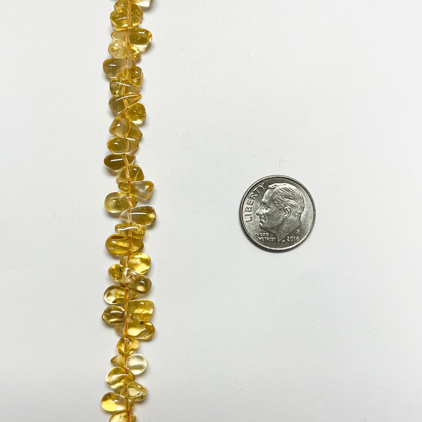 4.5–5mm x 7–8mm Plain Citrine Drops 14.5 inch ~115 pcs/strand
