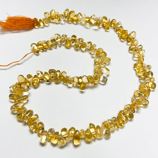 4.5–5mm x 7–8mm Plain Citrine Drops 14.5 inch ~115 pcs/strand
