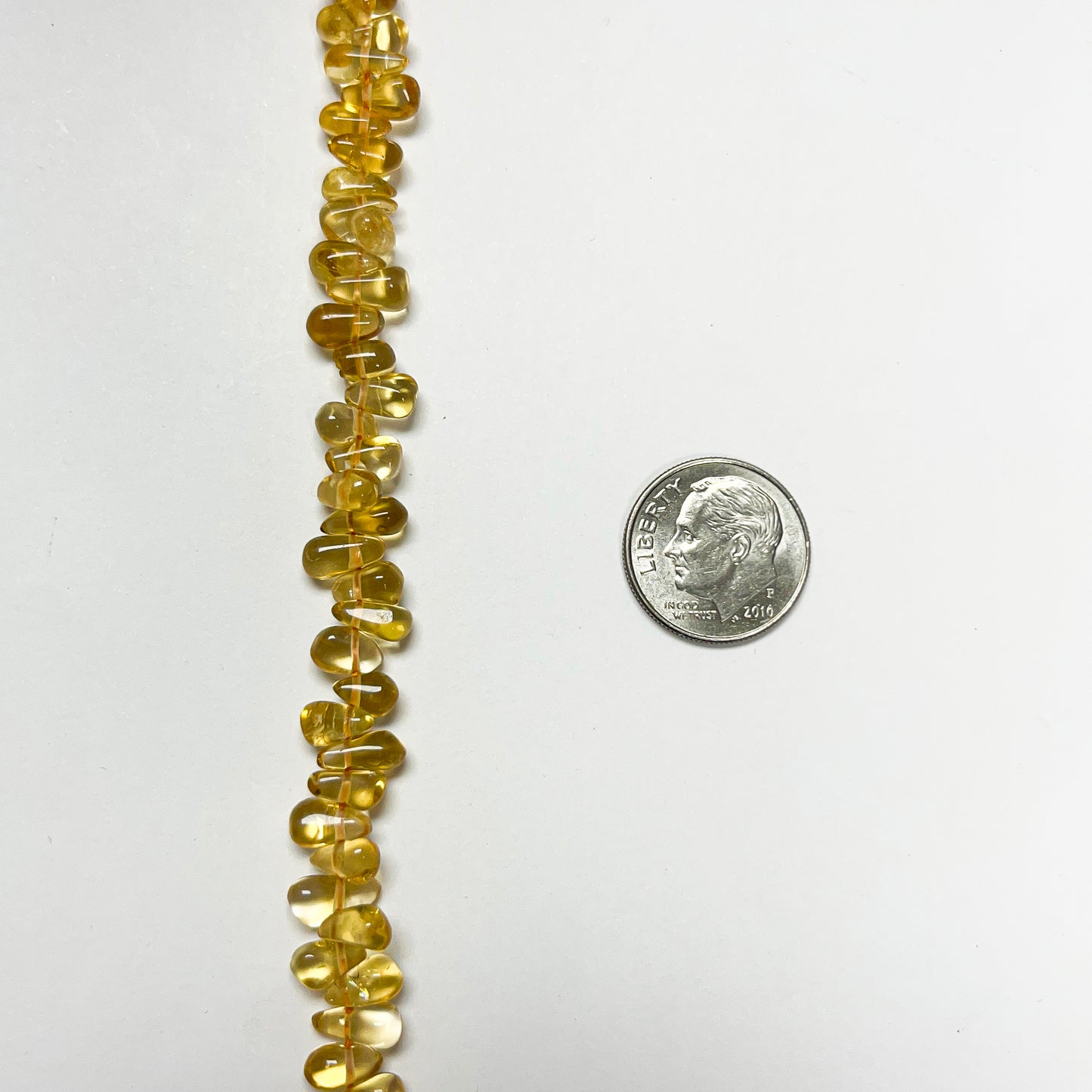 3.5–4mm x 6–7mm Plain Citrine Drops 14 inch ~123 pcs/strand
