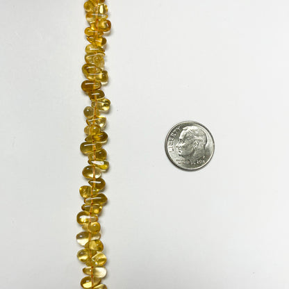 3.5–4mm x 6–7mm Plain Citrine Drops 14 inch ~123 pcs/strand