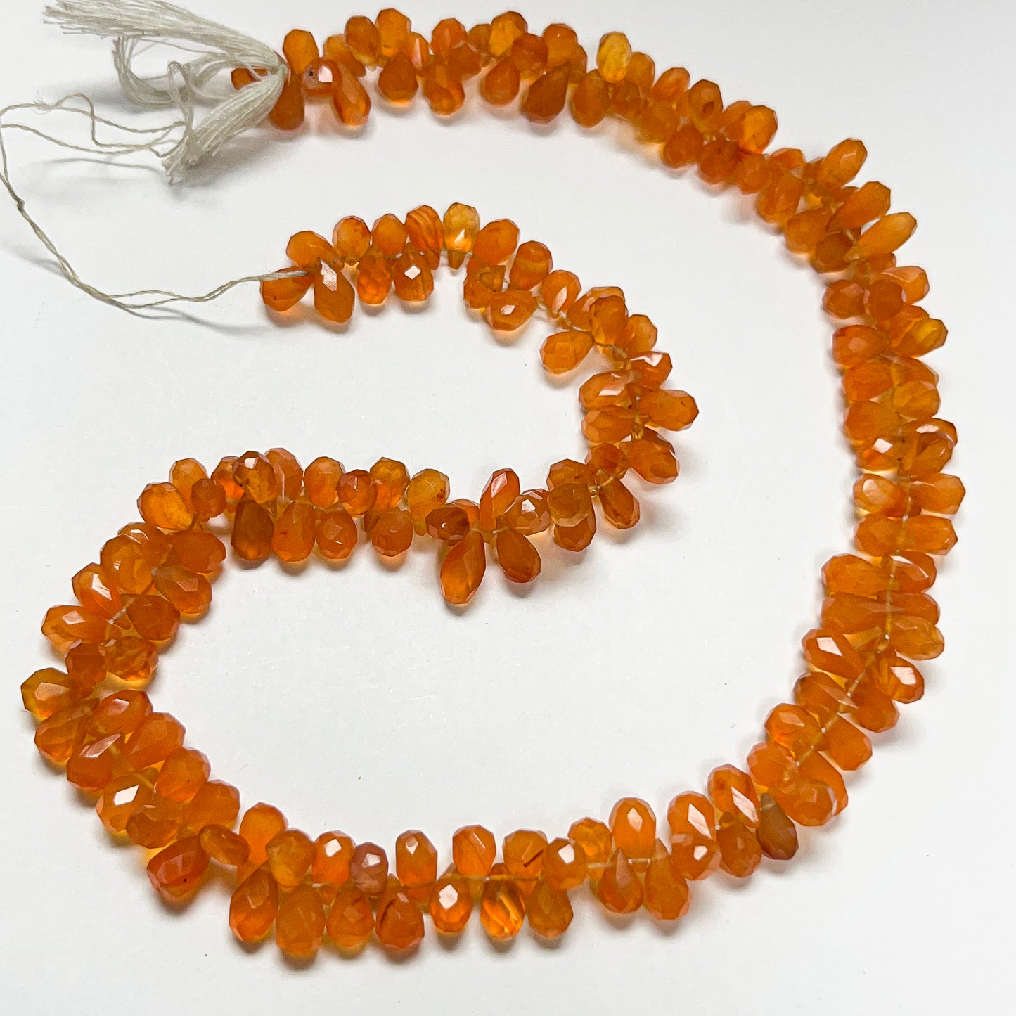 4.5–5mm x 8–10mm Faceted Carnelian Drops 15 inch ~110 pcs/strand