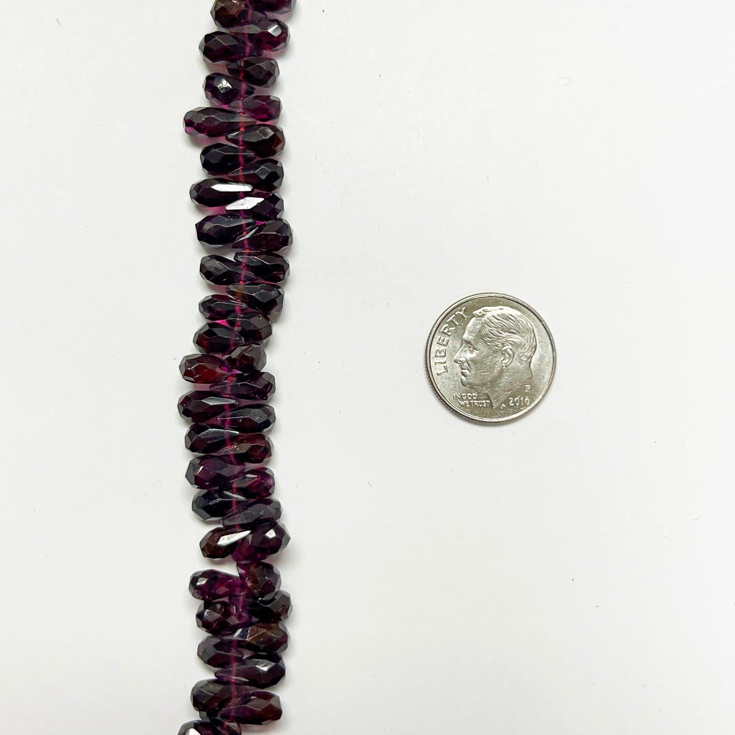 4–4.5mm x 8–9mm Faceted Garnet Drops 14 inch ~155 pcs/strand