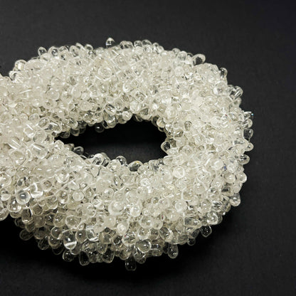 4–5mm x 8–12mm Plain Rock Crystal Drops 14 inch ~115 pcs/strand