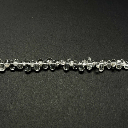 4–5mm x 8–12mm Plain Rock Crystal Drops 14 inch ~115 pcs/strand