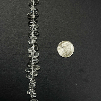 4–5mm x 8–12mm Plain Rock Crystal Drops 14 inch ~115 pcs/strand