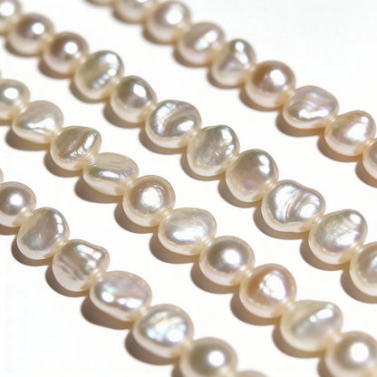 4mm Freshwater Smooth Potato Pearls 15.5 - 16 inch 97-100 pcs/strand