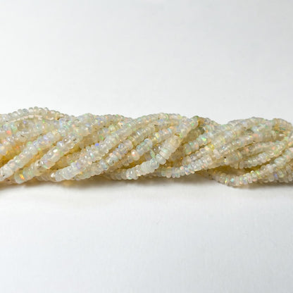 2–5.5mm Natural White Ethiopian Opal Beads 17 inch