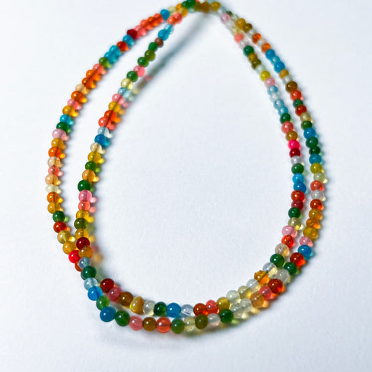3mm Multi-Colored Ethiopian Opal Rounds 16 inch
