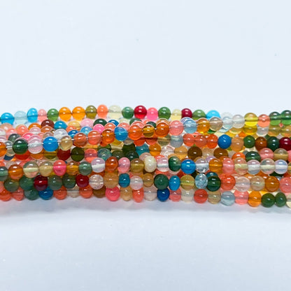 3mm Multi-Colored Ethiopian Opal Rounds 16 inch