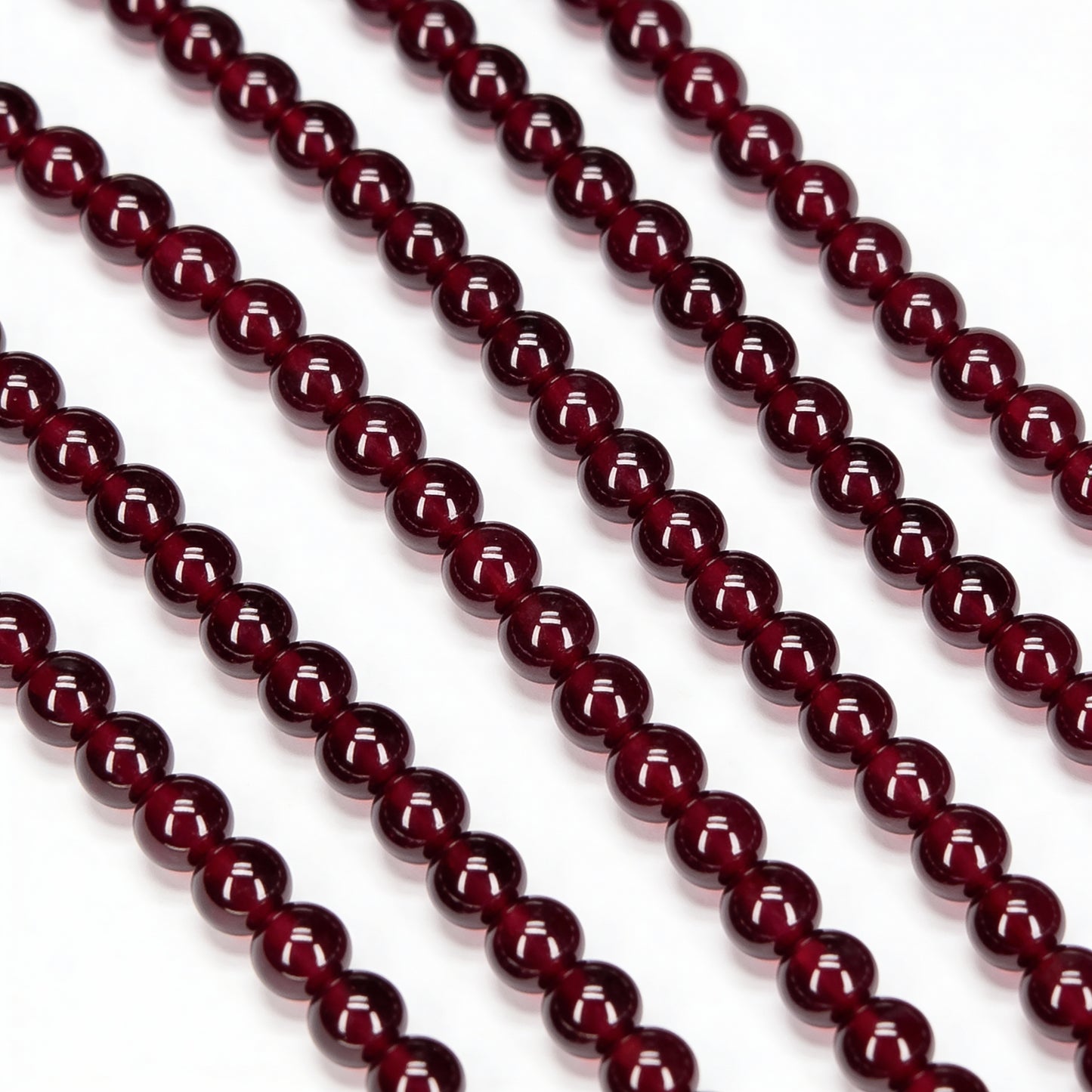 4mm Smooth AAA-Quality Garnet Beads 16 inch 118-120 pcs/strand
