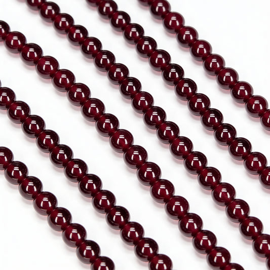 4mm Smooth AAA-Quality Garnet Beads 16 inch 118-120 pcs/strand